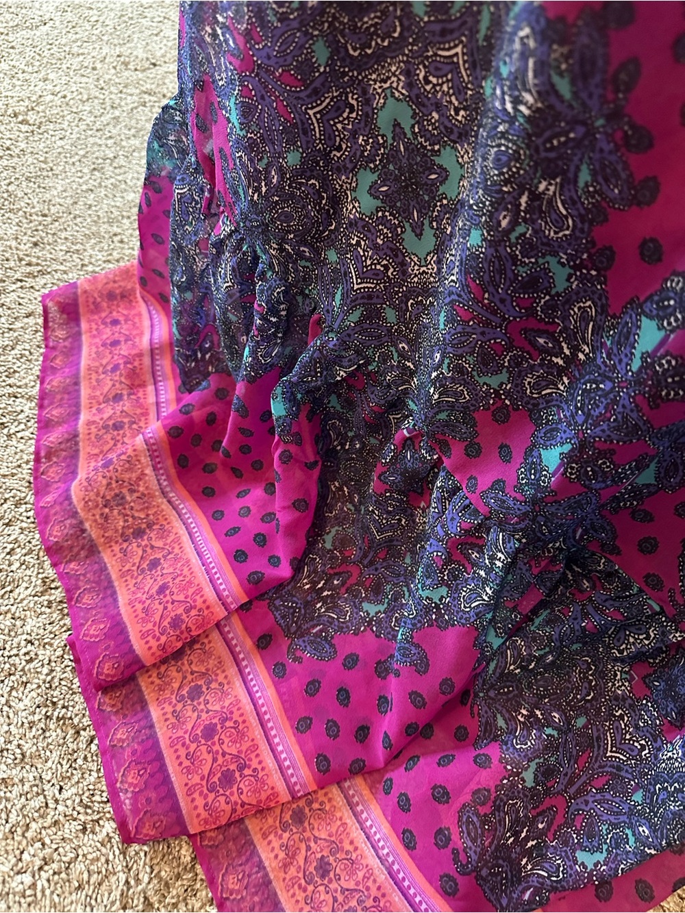 American Eagle Outfitters Pink and Navy Paisley Maxi Dress - Picture 5 of 5